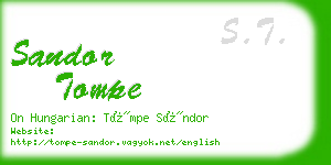 sandor tompe business card